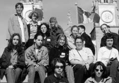 After checking out Notre Dame Church in Ottawa, students with Encounters with Canada take time out for a photograph