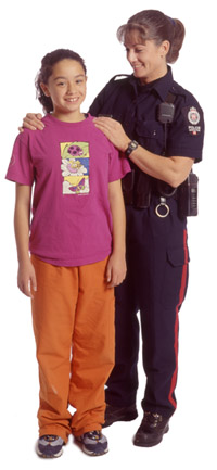 Resource officer and a student