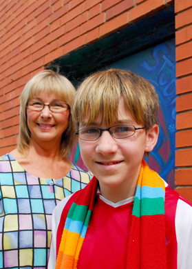 Spelling bee champ Nate "The Great" Gartke and teacher Lynda Diduck