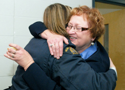 • being welcomed by a teacher